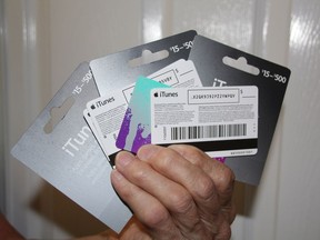 One example of a recent scam: Instructed to pull the magnetic strip off the back of gift cards, a Barrie women read the codes out to a con artist over the phone, who bilked her out of the $3,500 cost of the cards.