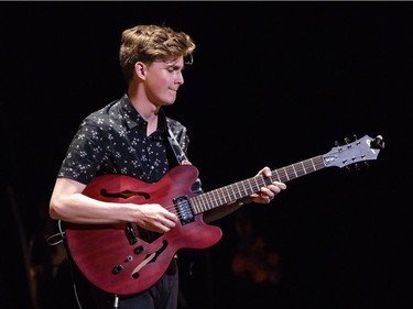 Jack Johnson, Canterbury High School, plays guitar during the 11th annual Cappies Gala awards, held at the National Arts Centre, on June 5, 2016.