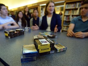Minister of Health Jane Philpott meets with Ottawa high school students on World No Tobacco Day on May 31.