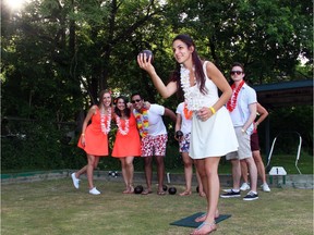 Jessica Meranger gets ready to throw her bowl down the green at the Elmdale Lawn Bowling Cub on Saturday, June 18, 2016, for the Lawn Summer Nights Ottawa Pop Up, benefiting Cystic Fibrosis.