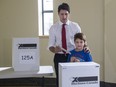 Liberal leader Justin Trudeau was educating a future voter – his son Xavier – when he cast his own ballot last Oct. 19.