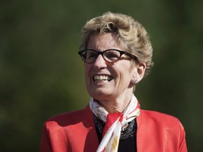 Premier Kathleen Wynne, making a climate-change policy announcement in Toronto in June 2016.