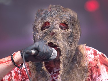 Lead singer of the band Demence, Joël Lamontagne, as the annual Amnesia Rockfest invades the village of Montebello in Quebec, about an hour away from Ottawa and Montreal.