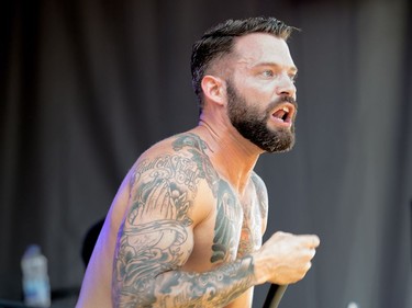 Lead singer Rob Watson of Lionheart as the annual Amnesia Rockfest invades the village of Montebello in Quebec, about an hour away from Ottawa and Montreal.