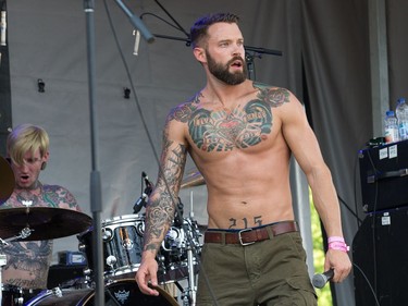 Lead singer Rob Watson of Lionheart as the annual Amnesia Rockfest invades the village of Montebello in Quebec, about an hour away from Ottawa and Montreal.