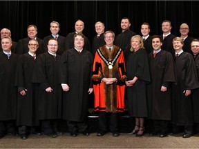 Mayor Jim Watson and some members of the city council elected in 2014. The next municipal election is later this year.