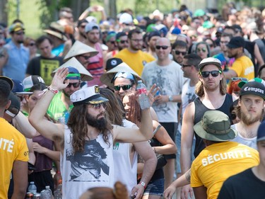 Long lines to get through security as the annual Amnesia Rockfest invades the village of Montebello in Quebec, about an hour away from Ottawa and Montreal.