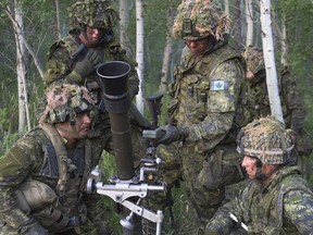 mortar crew Canadian military sized