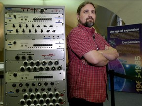 Steven Leclair, NRC Archives Officer, poses for a photo in Ottawa Wednesday June 8, 2016. Leclair's favourite exhibits over the past weekend at the NRC's open doors was the Hugh Le Caine's world's first voltage-controlled music synthesizer.
