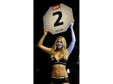 Octagon girl Chrisy Blair does her thing during UFC Fight Night.