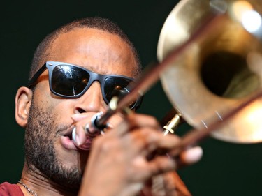 Trombone Shorty & Orleans Avenue performing at Confederation Park.