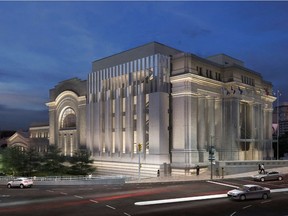 Rendering of the Government Conference Centre and its new east addition inspired by characteristics of the original building's Beaux Arts design.