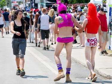 Some real characters were on the main street, Rue Notre-Dame, as the annual Amnesia Rockfest invades the village of Montebello in Quebec, about an hour away from Ottawa and Montreal.