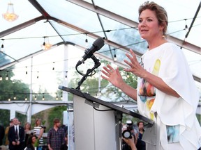 Sophie Grégoire Trudeau addresses the sold-out crowd as the 2016 Honourary Riverkeeper at the 4th annual Riverkeeper Gala, held at Lemieux Island on the Ottawa River on Wednesday, June 1, 2016.