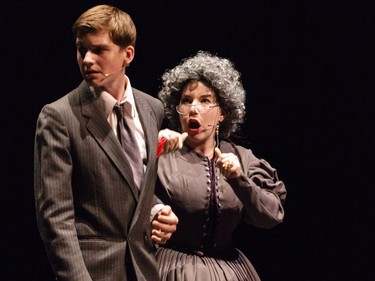 Students from Holy Trinity Catholic High School perform an excerpt from Arsenic and Old Lace, during the 11th annual Cappies Gala awards, held at the National Arts Centre, on June 5, 2016.