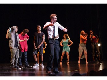 Students from Longfields-Davidson Heights Secondary School perform "96,000" from In The Heights,  during the 11th annual Cappies Gala awards, held at the National Arts Centre, on June 5, 2016.