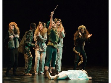 Students from Mother Teresa High School perform an excerpt from Peter Pan, during the 11th annual Cappies Gala awards, held at the National Arts Centre, on June 5, 2016.