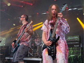 The band Demence belts out the music as the annual Amnesia Rockfest invades the village of Montebello in Quebec, about an hour away from Ottawa and Montreal.