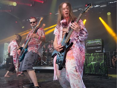 The band Demence belts out the music as the annual Amnesia Rockfest invades the village of Montebello in Quebec, about an hour away from Ottawa and Montreal.