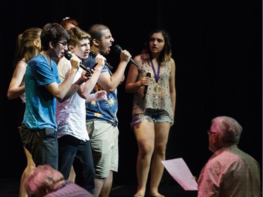 The Cappies Chorus rehearse a musical number, prior to the start of the 11th annual Cappies Gala awards, held at the National Arts Centre, on June 05, 2016, in Ottawa, Ont.  (Jana Chytilova / Ottawa Citizen)   ORG XMIT: 0605 CapGala JC 06
