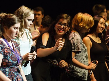 The Cappies Chorus rehearse a musical number, prior to the start of the 11th annual Cappies Gala awards, held at the National Arts Centre, on June 05, 2016, in Ottawa, Ont.  (Jana Chytilova / Ottawa Citizen)   ORG XMIT: 0605 CapGala JC 02