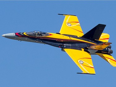 The CF 18 performs a fly past as Vintage Wings of Canada put on their annual Wings Over Gatineau Airshow.
