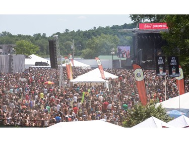 The crowd at the Budweiser stage as the annual Amnesia Rockfest invades the village of Montebello in Quebec, about an hour away from Ottawa and Montreal.