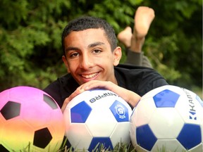 Thirteen-year-old soccer player, Ali Audy, came from Syria five years ago. Today, he will join an elite team of players from Canada to compete in the world youth soccer tournie in Sweden. (JULIE OLIVER/OTTAWA CITIZEN)