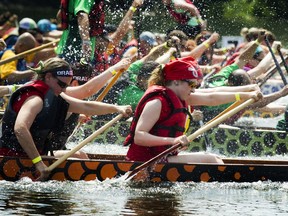 The Tim Hortons Ottawa Dragon Boat Festival filled Mooney's Bay Park and the Rideau River with paddlers and spectators on Saturday, June 25, 2016.