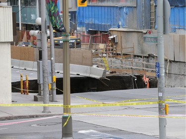 View from Chateau Laurier. Sinkhole on Rideau Street and gas leak in Ottawa, June 8, 2016.