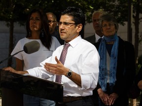 Yasir Naqvi, Minister of Community Safety and Correctional Services makes an announcement regarding Ottawa-Carleton Detention Centre Task Force, at the Ottawa Courthouse at the  on June 01, 2016. (Jana Chytilova/Ottawa Citizen)  ORG XMIT: 0601 Naqvi JC 03