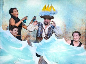 A Company of Fools presents Pericles, Prince of Tyre, in parks across Ottawa, July 4 to August 20, 2016. From left to right: Mekdes Teshome, Mary Ellis, AL Connors, Jennifer Cecil.