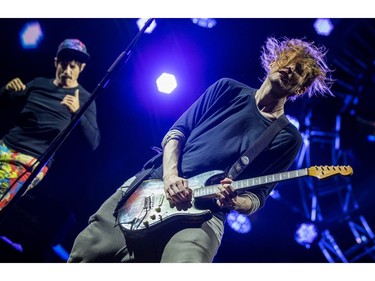 Anthony Kiedis and Josh   of the Red Hot Chili Peppers performing at Ottawa Bluesfest.