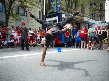 Arnaldo Betancourt of the Deadly Venoms Crew performed in downtown Ottawa on Canada Day, Friday, July 1, 2016.
