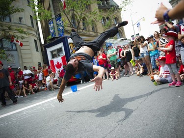Arnaldo Betancourt of the Deadly Venoms Crew performed in downtown Ottawa on Canada Day, Friday, July 1, 2016.