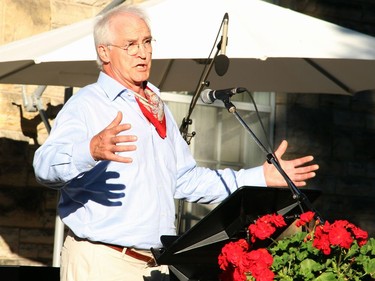 As the sun slowly set, baritone Gary Dahl opened with an old Italian love song, Venezia la luna e tu, at the Friends of the National Arts Centre Orchestra garden party and concert held at the official residence of the Italian ambassador on Tuesday, July 5, 2016.