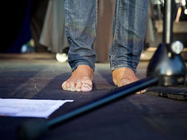The bare feet of Michael Franti at the Ottawa Jazz Festival.