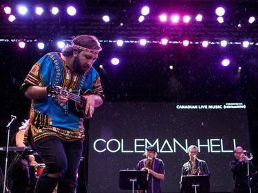 Coleman Hell performing with the Texas Horns on the Monster stage.