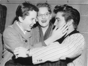 Elvis Presley meets fans will in Ottawa for a show in 1957.