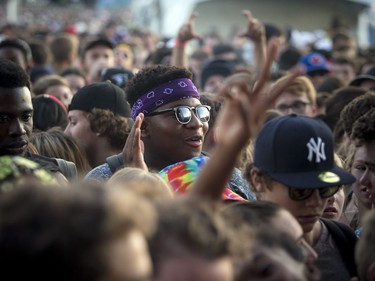 Fans get excited for Schoolboy Q at Bluesfest Thursday July 7, 2016.