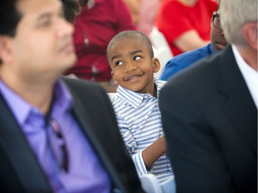 Four-year-old Mathis Michel at the Canadian Citizenship ceremony held on Canada Day at the Bytown Museum in Ottawa, Friday, July 1, 2016.