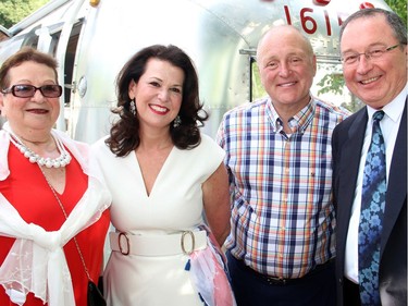 From left, Miriam Barak, Vicki Heyman, U.S. Ambassador Bruce Heyman and Israeli Ambassador Rafael Barak at the road trip-themed 4th of July party hosted by the U.S. Embassy on Monday, July 4, 2016, at Lornado, the official residence of the U.S. ambassador and his wife.