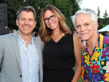 From left, New Jersey native Chris Kratt, of Zoboomafoo and the Wild Kratts fame, with his wife, interior architect and designer Tania Kratt, and well-known photographer Paul Couvrette at the U.S. Embassy's 4th of July party, held at Lornado, the official residence of the U.S. ambassador, on Monday, July 4, 2016.