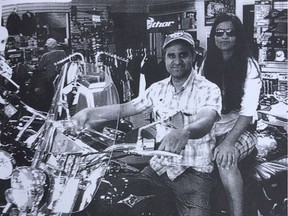 Secret lovers and accused killers Bhupinderpal Gill and Gurpreet Ronald are seen together at a bike shop in 2013.