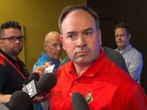 General Manager Pierre Dorion meets the media.