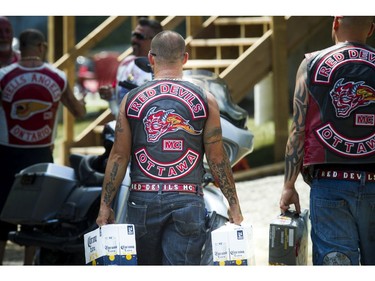 Hells Angels members from across the country were at the Hells Angels Canada Run annual convention taking place at the Carlsbad Springs Clubhouse Saturday July 23, 2016.   Ashley Fraser/Postmedia