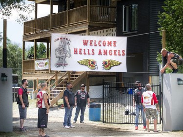 Hells Angels members from across the country were at the Hells Angels Canada Run annual convention taking place at the Carlsbad Springs Clubhouse Saturday July 23, 2016.   Ashley Fraser/Postmedia