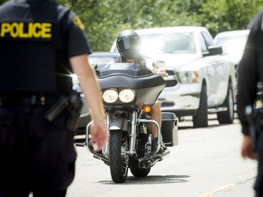 Hells Angels members from across the country were at the Hells Angels Canada Run annual convention taking place at the Carlsbad Springs Clubhouse Saturday July 23, 2016. Police from all over Canada were outside the clubhouse monitoring what was taking place.