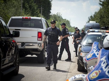 Hells Angels members from across the country were at the Hells Angels Canada Run annual convention taking place at the Carlsbad Springs clubhouse on Saturday, July 23, 2016. Police from all over Canada were outside the clubhouse monitoring what was taking place.