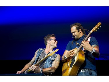 Jay Bowman and Michael Franti at the Ottawa Jazz Festival.